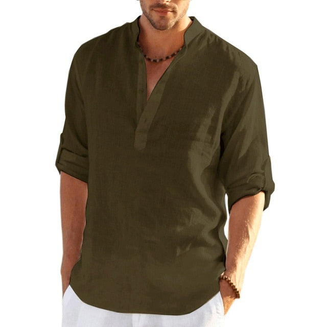 Casual Linen Shirt Short Sleeve